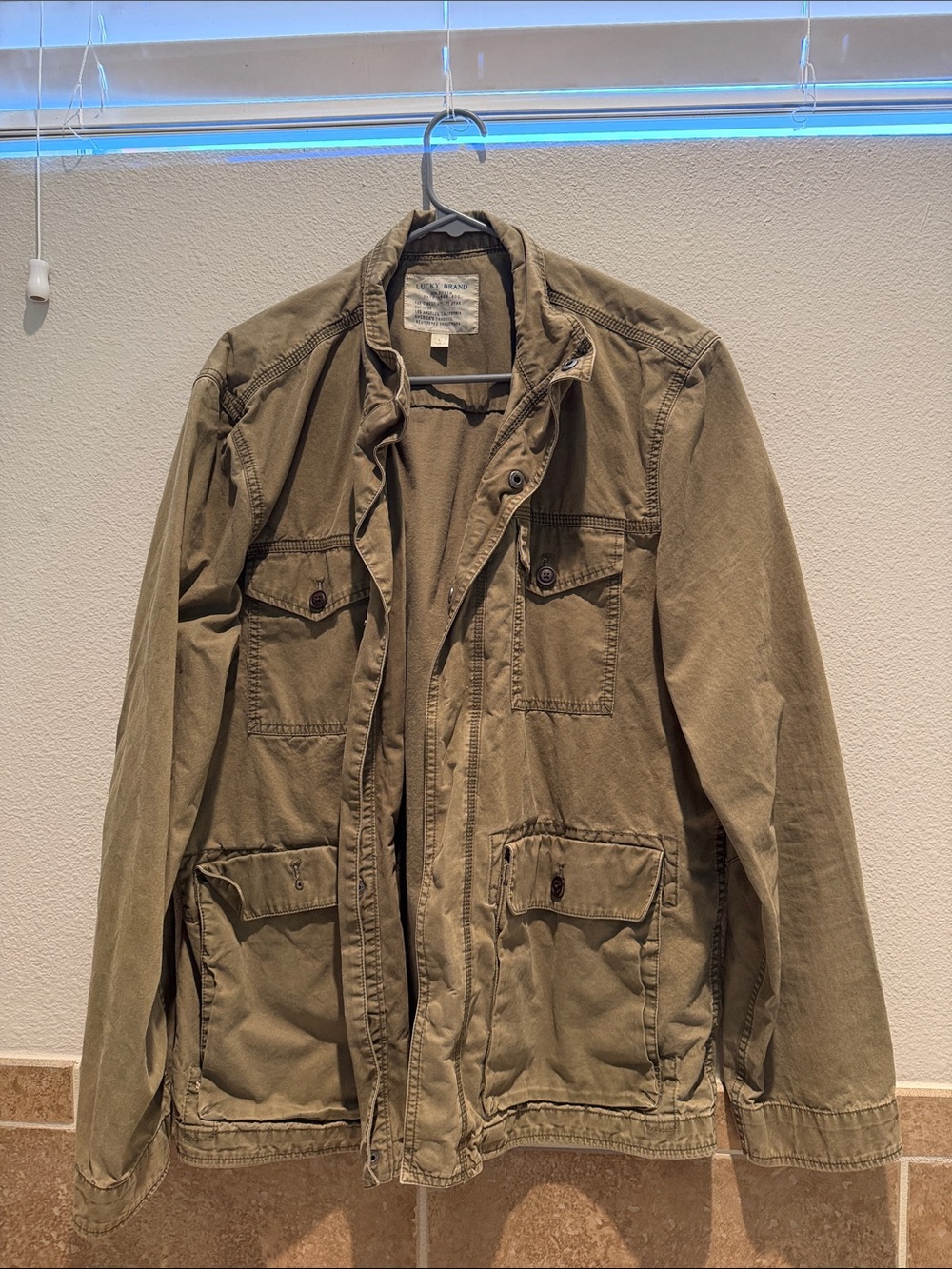 Lucky Brand Men's Military Field Jacket in Olive Green